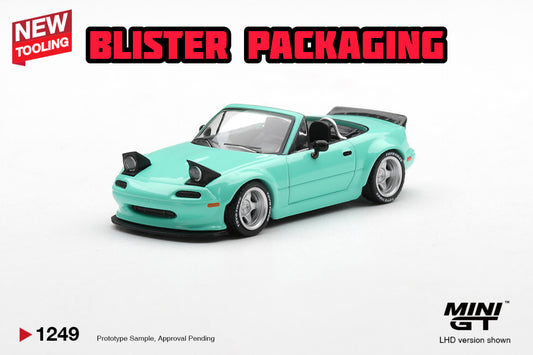[Pre-Order] Mini GT Mazda MX-5 (NA) Pandem Mint Green Blister Packaging MGT01249BL 1/64 Diecast