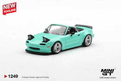 [Pre-Order] Mini GT Mazda MX-5 (NA) Pandem Mint Green MGT01249 1/64 Diecast