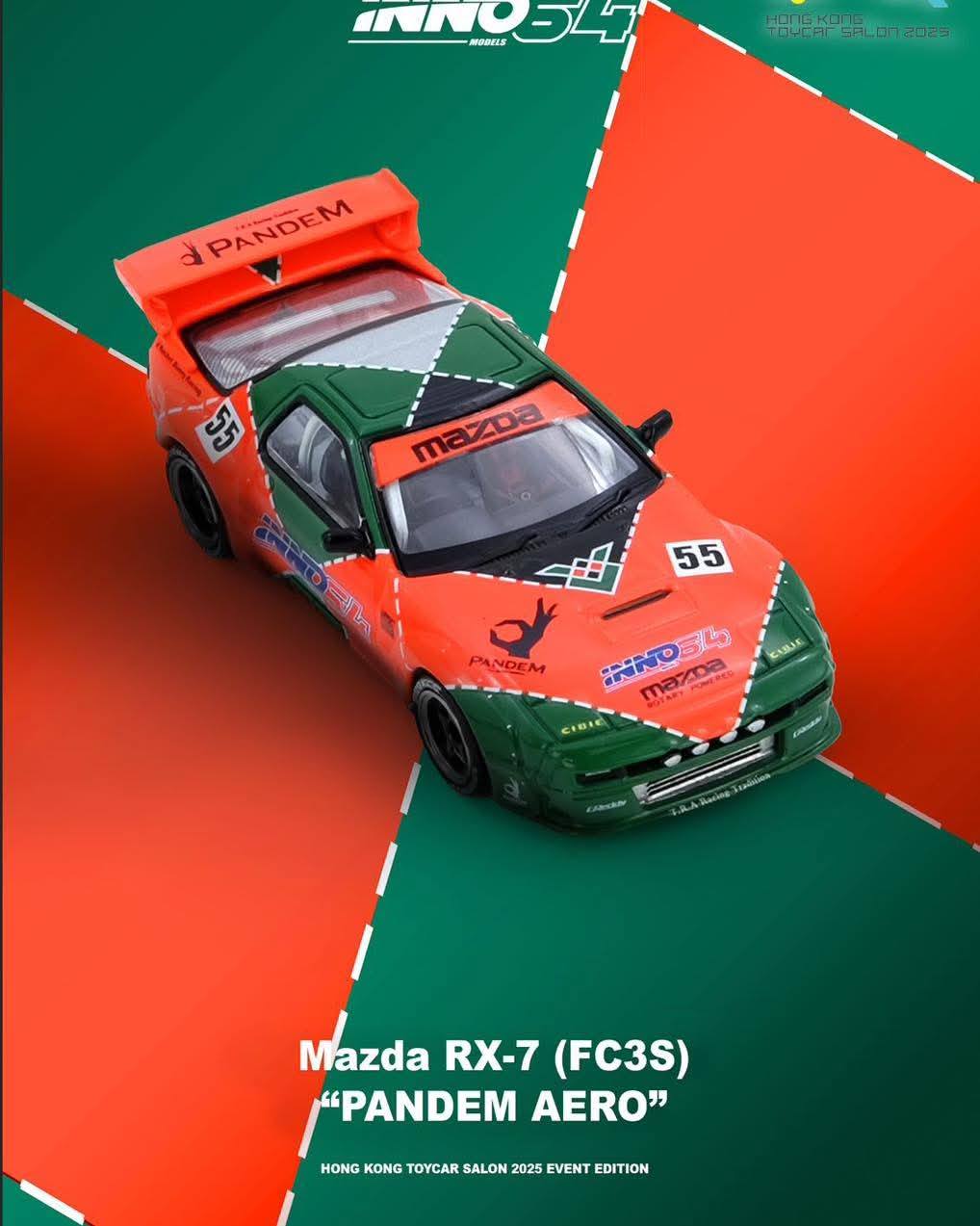 Inno64 Mazda RX-7 FC3S Pandem Aero Hong Kong Toy Car Salon
