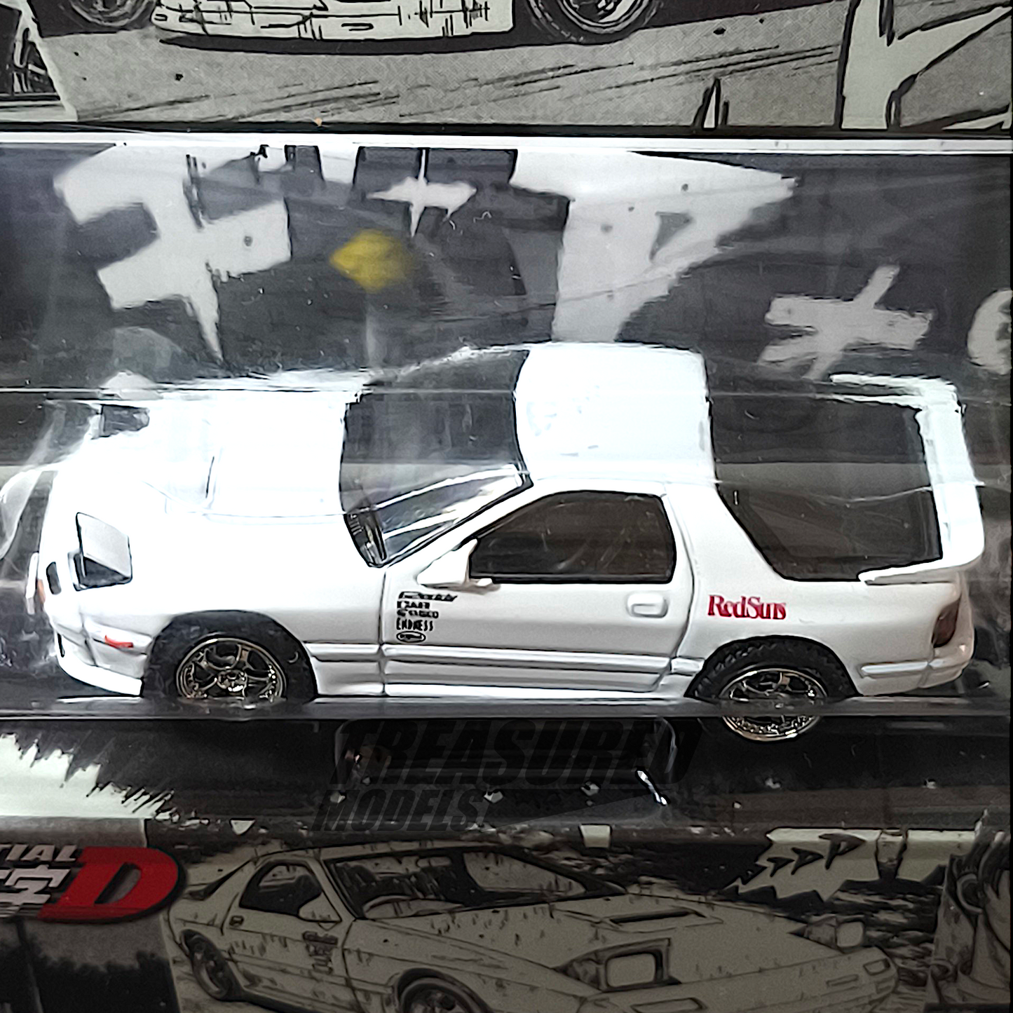 Hobby Japan Mazda RX-7 FC3S RedSuns INITIAL D Ryosuke Takahashi VS Takumi Fujiwara Blister Packaging HJDMD003A 1/64 Diecast