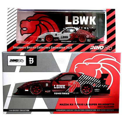CHASE! INNO64 Mazda RX-7 FD3S LB-Super Silhouette Inno x Blackcrow SDCC  2026 IN64-LBWKRX7-15-SDCC26 1/64 Diecast
