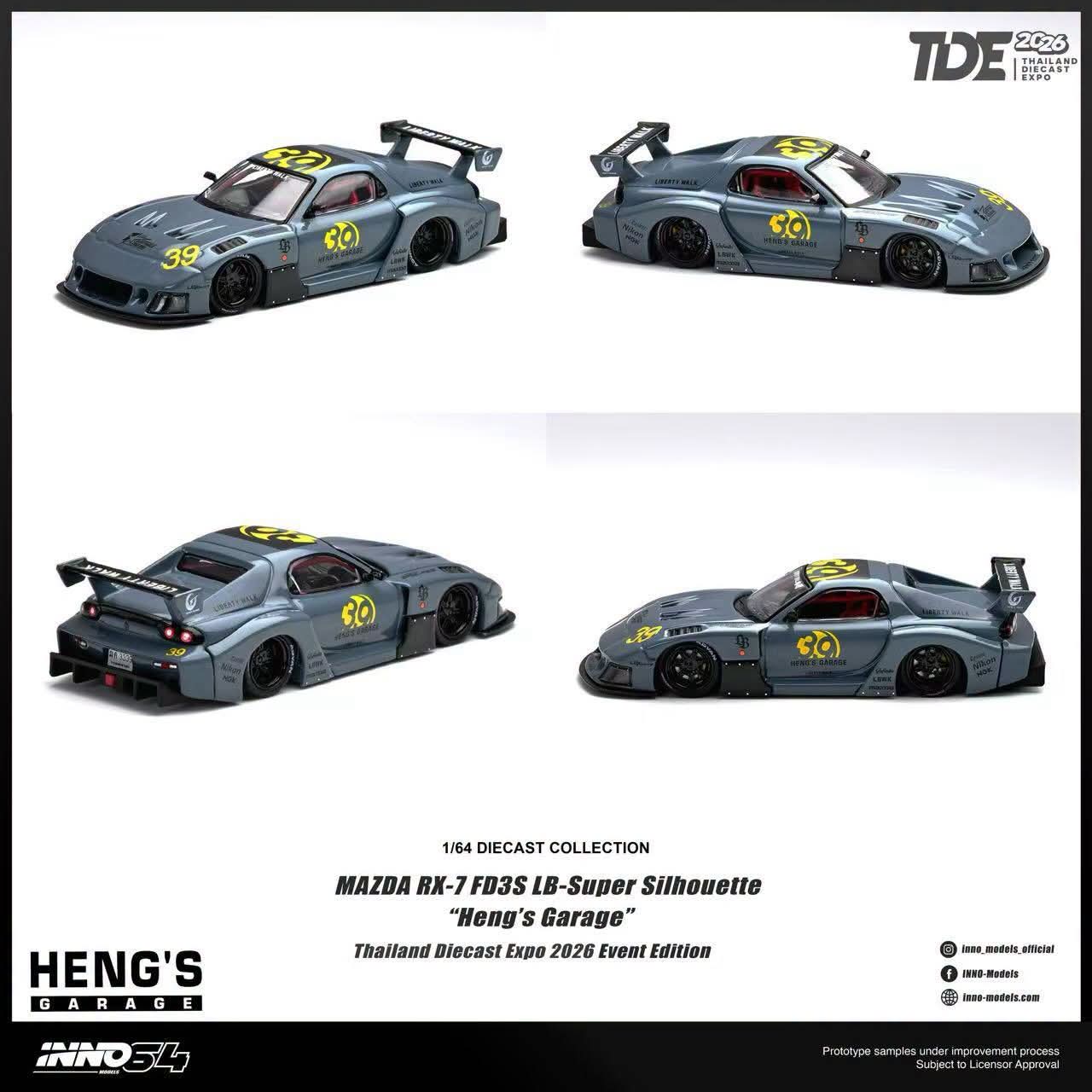 Inno64 Mazda RX-7 FD3S LB-Super Silhouette Heng's Garage TDE 2026