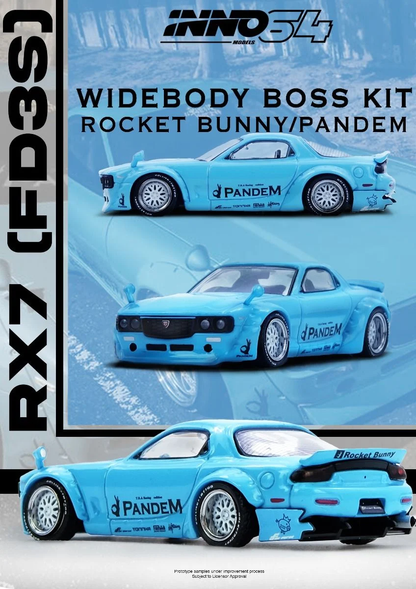 Inno64 Mazda RX-7 FD3S Pandem Rocket Bunny Tifany Blue IN64-RX7FDP-TIFBLU 1/64 Diecast