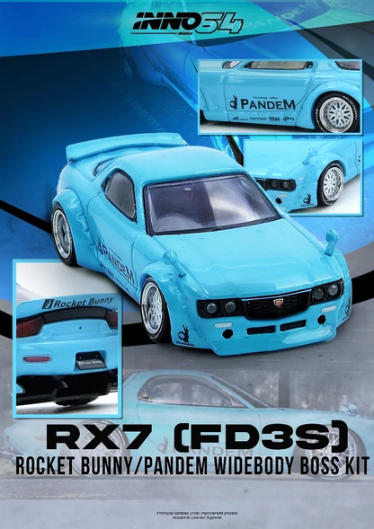 Inno64 Mazda RX-7 FD3S Pandem Rocket Bunny Tifany Blue IN64-RX7FDP-TIFBLU 1/64 Diecast