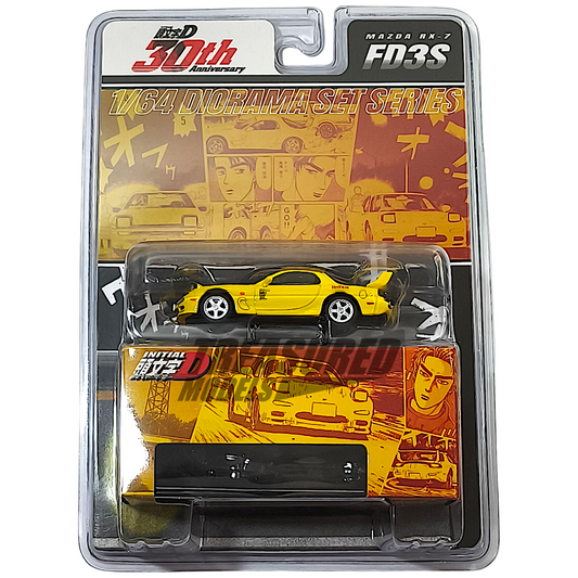 Hobby Japan Mazda RX-7 FD3S RedSuns Initial D Keisuke Takahashi VS Takumi Fujiwara Blister Packaging HJDMD002A 1/64 Diecast