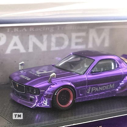 Inno64 Mazda RX-7 FD3S Pandem Rocket Bunny Boss Wide Body Kit Chrome Purple IAM 2025 1/64 Diecast