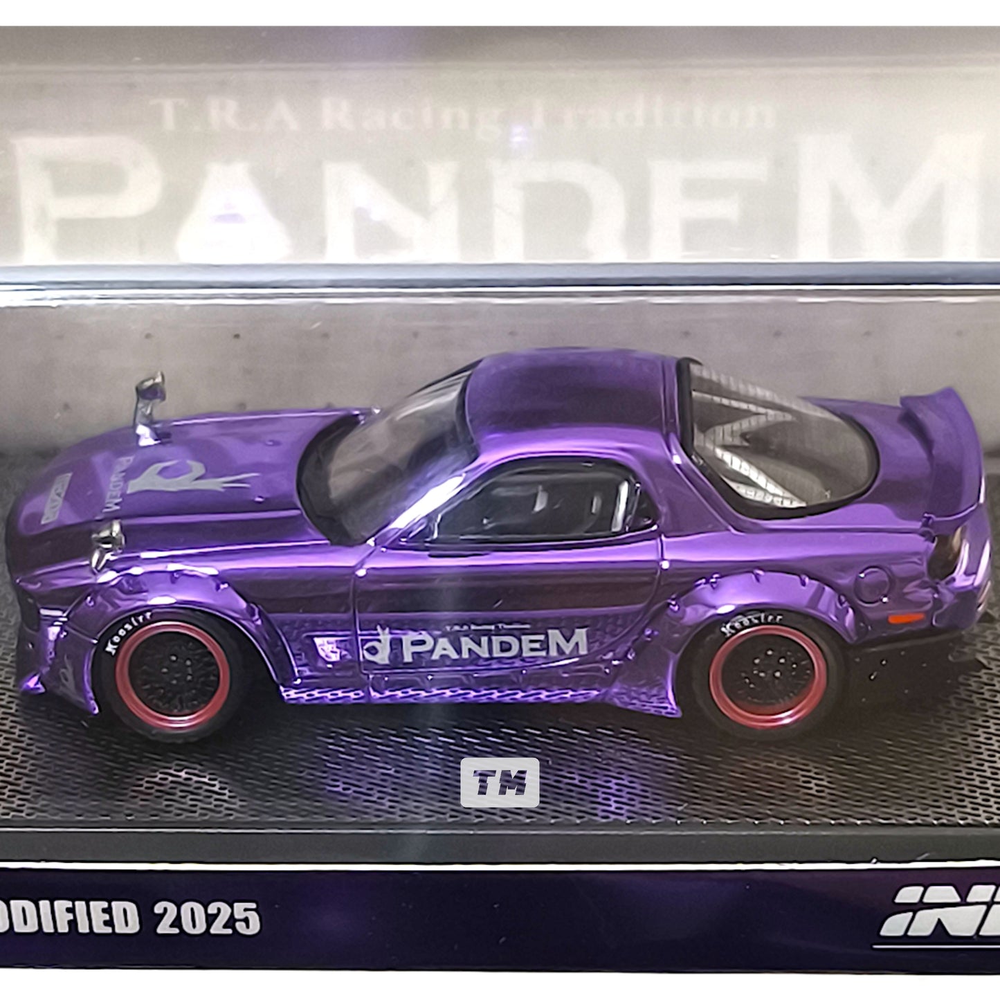 Inno64 Mazda RX-7 FD3S Pandem Rocket Bunny Boss Wide Body Kit Chrome Purple IAM 2025 1/64 Diecast