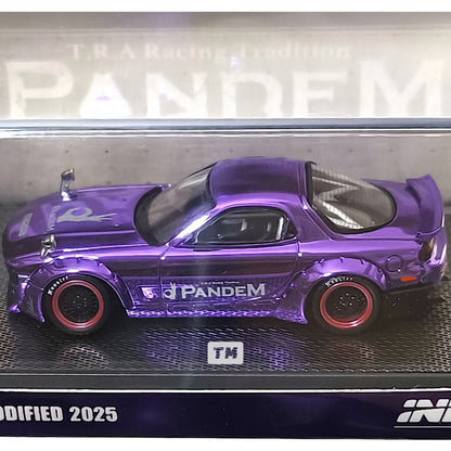 Inno64 Mazda RX-7 FD3S Pandem Rocket Bunny Boss Wide Body Kit Chrome Purple IAM 2025 1/64 Diecast