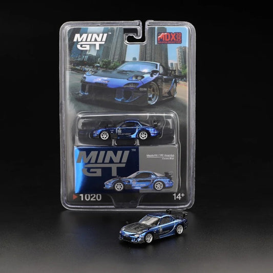 Mini GT Mazda RX-7 RE-Amemiya Chrome Blue MDX2025 MGT0120 1/64 Die Cast