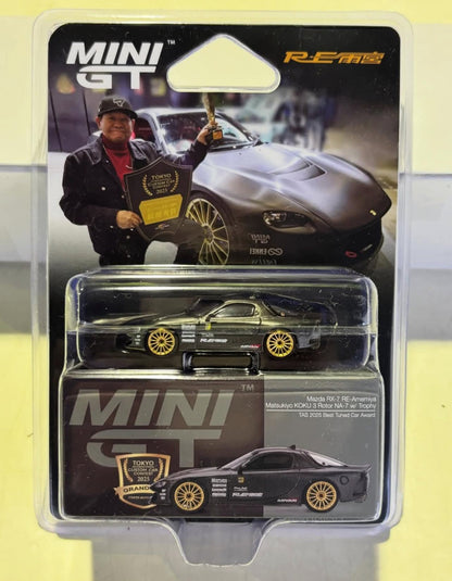 [TAS2026] Mini GT Mazda RX-7 RE-Amemiya Matsukiyo KOKU 3 Rotor NA-7 w Trophy TAS 2025 Best Tuned Car Award TAS 2026 1/64 Diecast
