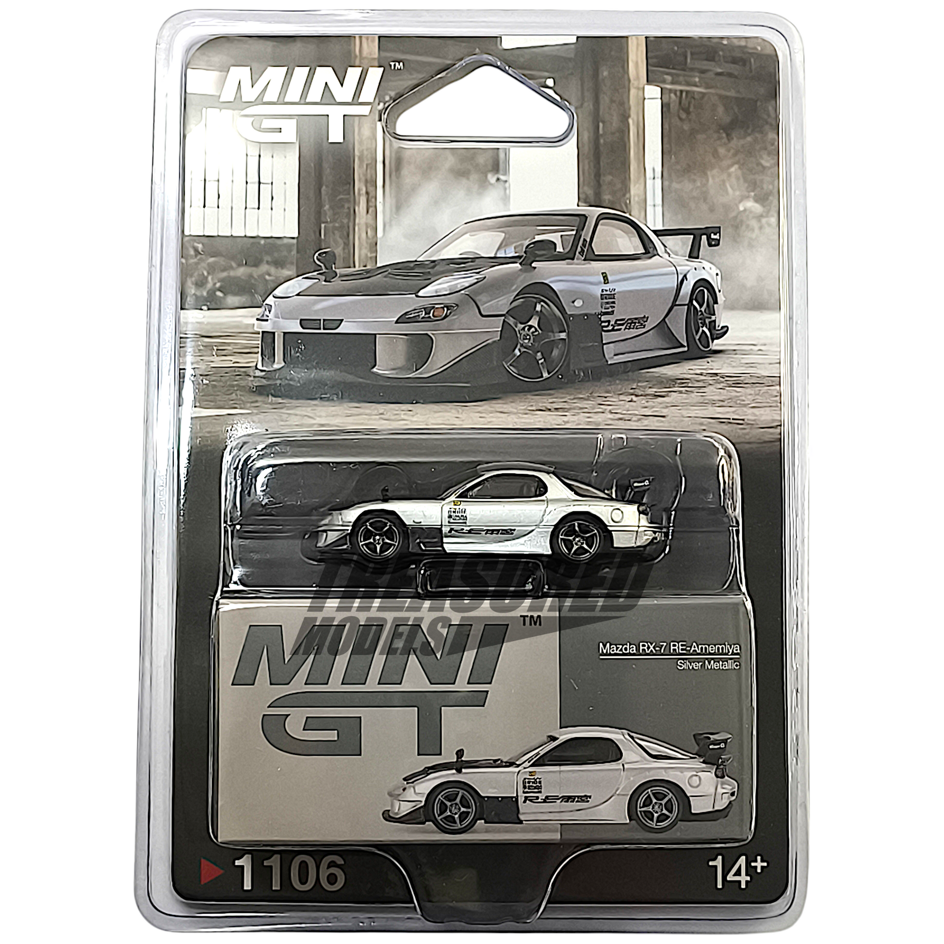 Mini GT Mazda RX-7 RE-Amemiya Silver Metallic Blister Packaging