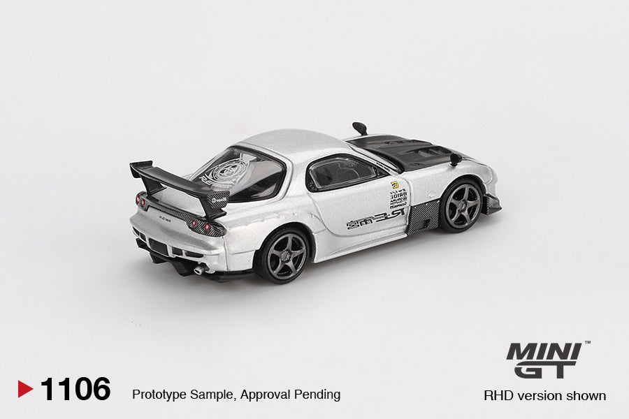 Mini GT Mazda RX-7 RE-Amemiya Silver Metallic Blister Packaging