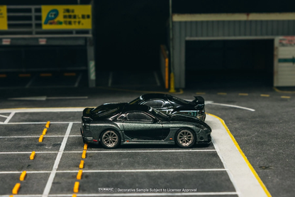 Tarmac Works Mazda RX-7 VeilSide Fortune7 Grey Metallic Black 1/64 Diecast