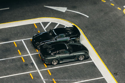 Tarmac Works Mazda RX-7 VeilSide Fortune7 Grey Metallic Black 1/64 Diecast