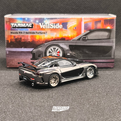 CHASE! Tarmac Works Mazda RX-7 VeilSide Fortune7 Grey Metallic Black Chase 1/64 Diecast