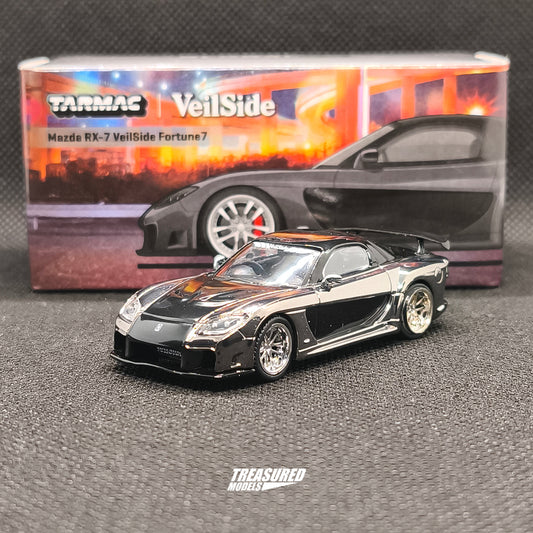 CHASE! Tarmac Works Mazda RX-7 VeilSide Fortune7 Grey Metallic Black Chase 1/64 Diecast