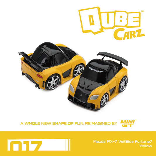 [Pre-Order] Qube Carz Mazda RX-7 VeilSide Fortune7 Yellow 017 QZ01003-BL 1/64 Diecast