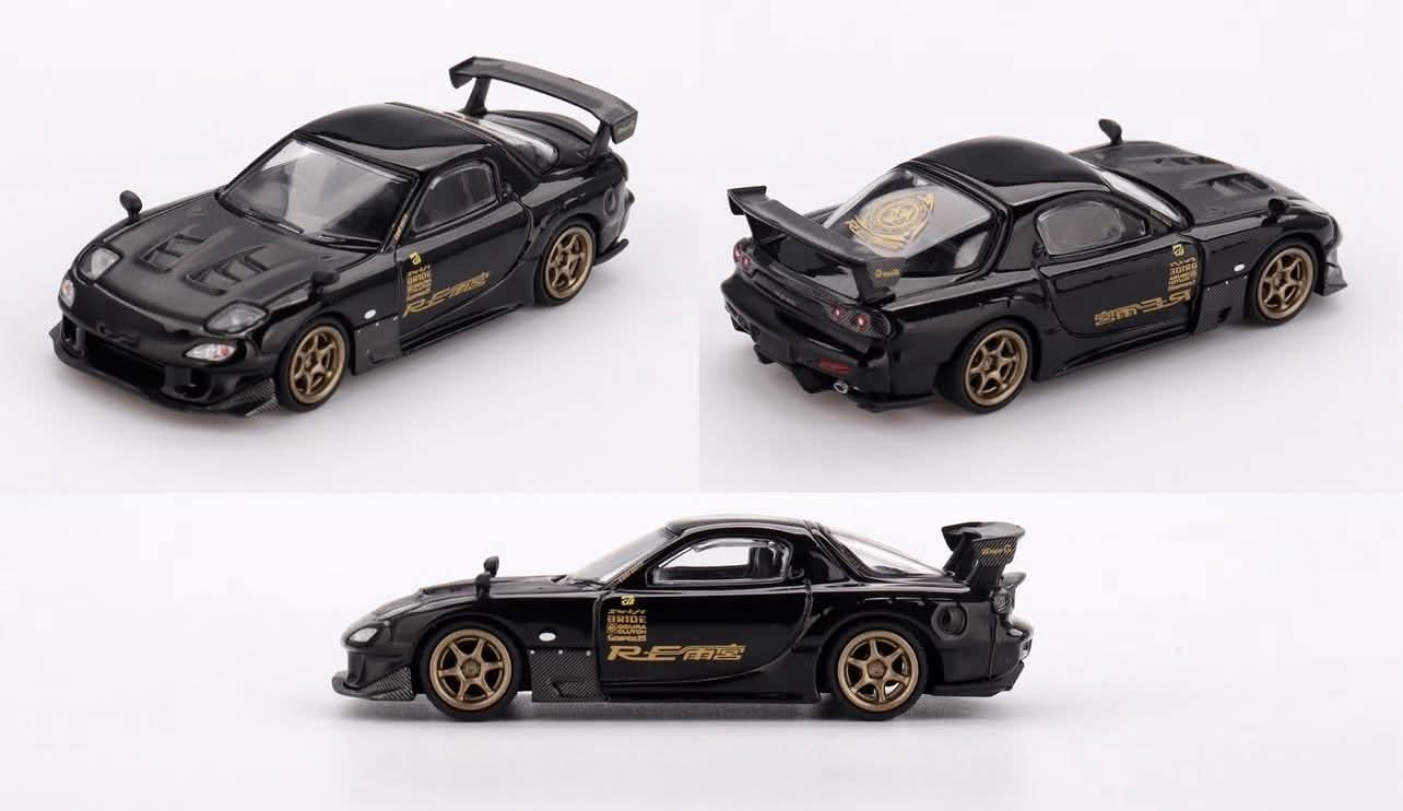 1500 Limited Mini GT Mazda RX-7 (FD3S) RE Amemiya Black Gold TASHK