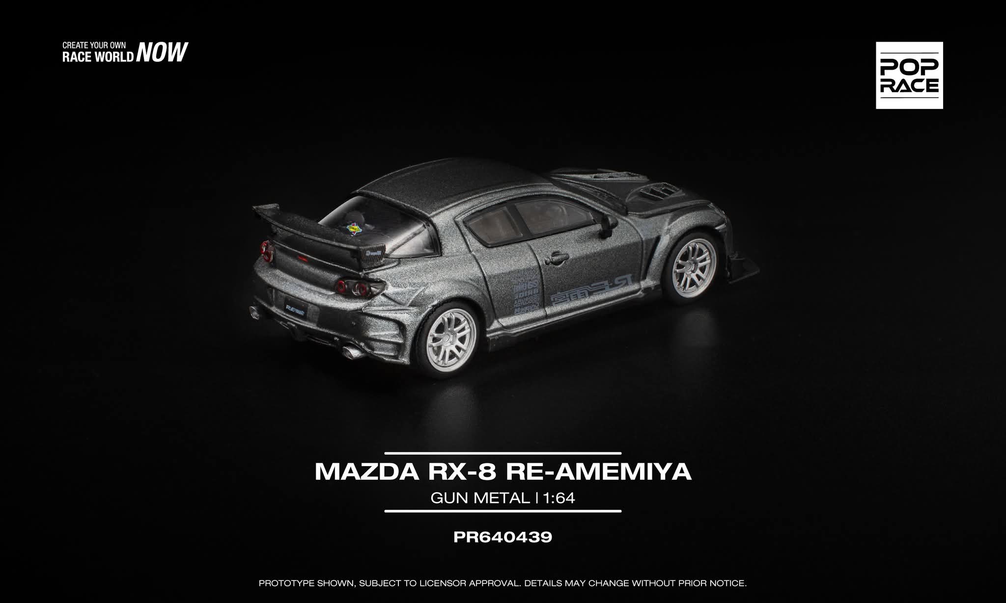Pre-Order* Pop Race Mazda RX-8 RE-Amemiya Gun Metal PR640439 1/64