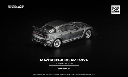*Pre-Order* Pop Race Mazda RX-8 RE-Amemiya Gun Metal PR640439 1/64 Diecast