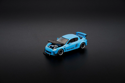 Pop Race Mazda RX-8 RE-Amemiya Light Blue PR640270 1/64 Diecast