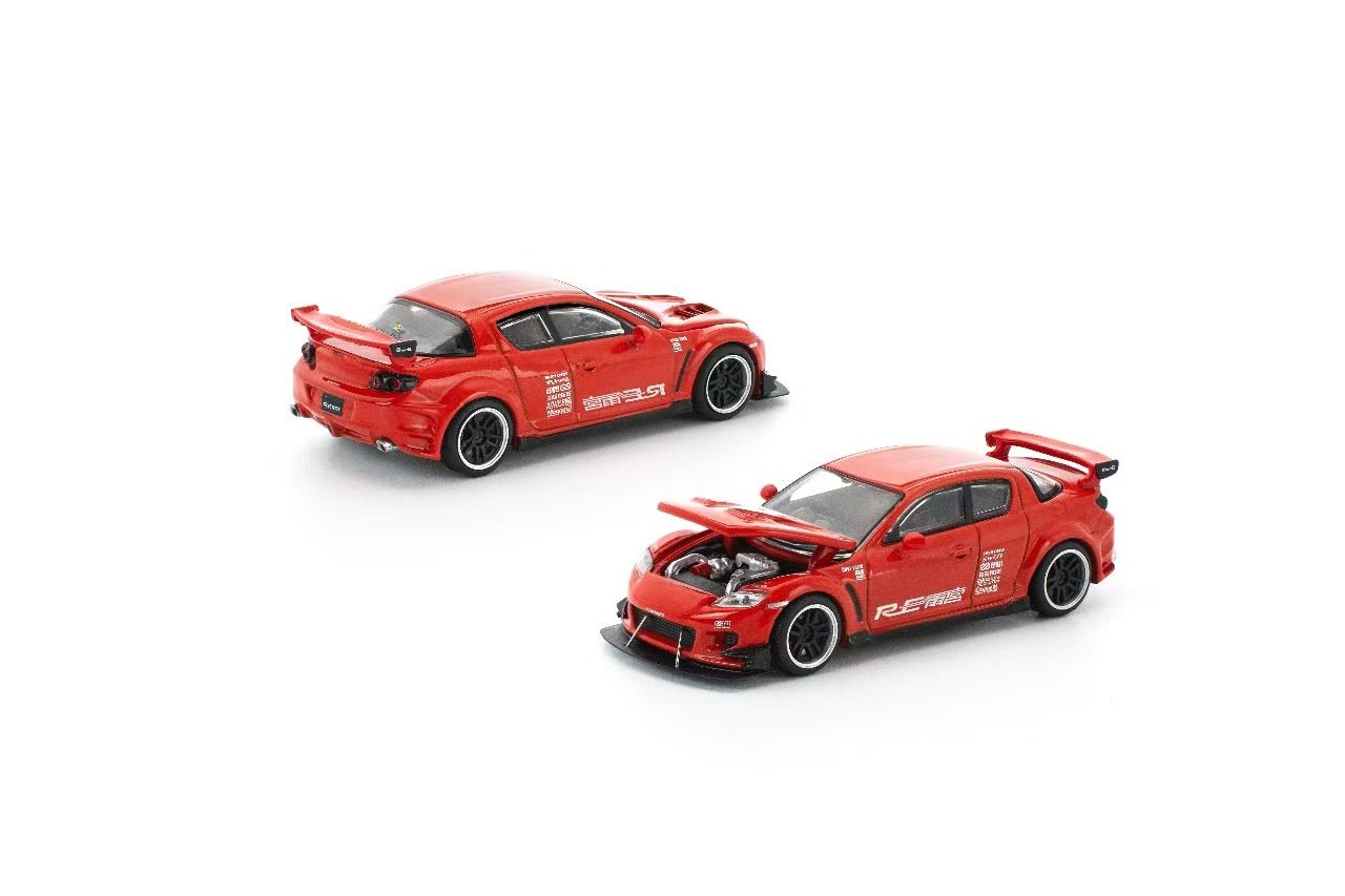 Pop Race Mazda RX-8 RE-Amemiya Red Blister Packaging PRE016 1/64 Diecast