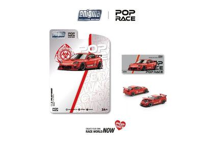 Pop Race Mazda RX-8 RE-Amemiya Red Blister Packaging PRE016 1/64 Diecast