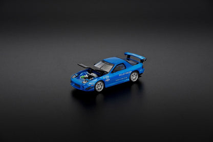 Pop Race Mazda RX7 FC3S RE-Amemiya Blue PR640290 1/64 Diecast