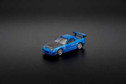 Pop Race Mazda RX7 FC3S RE-Amemiya Blue PR640290 1/64 Diecast
