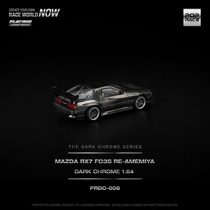 [Pre-Order] Pop Race Mazda RX7 FC3S RE-Amemiya Dark Chrome PRDC008 1/64 Diecast