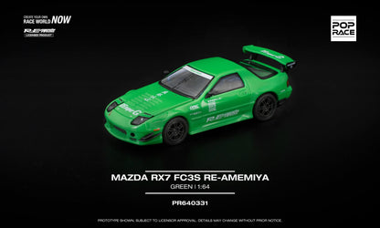 [Pre-Order] Pop Race Mazda RX7 FC3S RE-Amemiya Green PR640331 1/64 Diecast