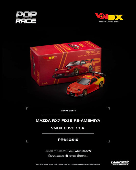 POP RACE RX7 FD3S RE-Amemiya VNDX 2026 PR640519 1/64 Diecast