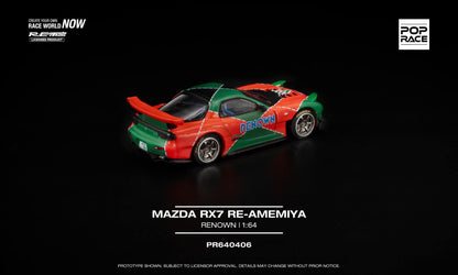 [Pre-Order] Pop Race Mazda RX7 RE-Amemiya Renown PR640406 1/64 Diecast