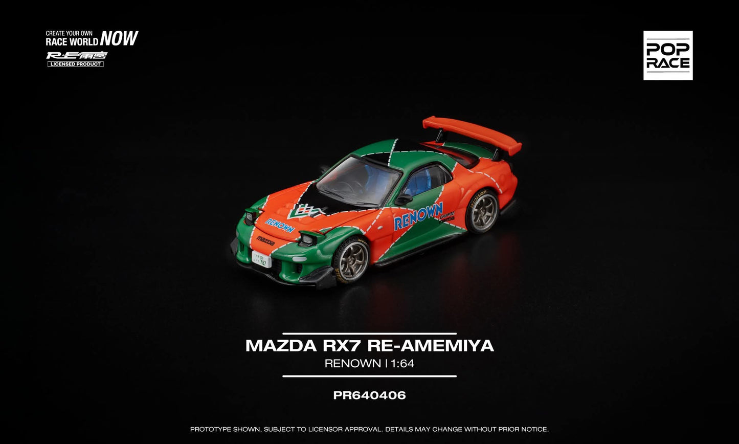 [Pre-Order] Pop Race Mazda RX7 RE-Amemiya Renown PR640406 1/64 Diecast