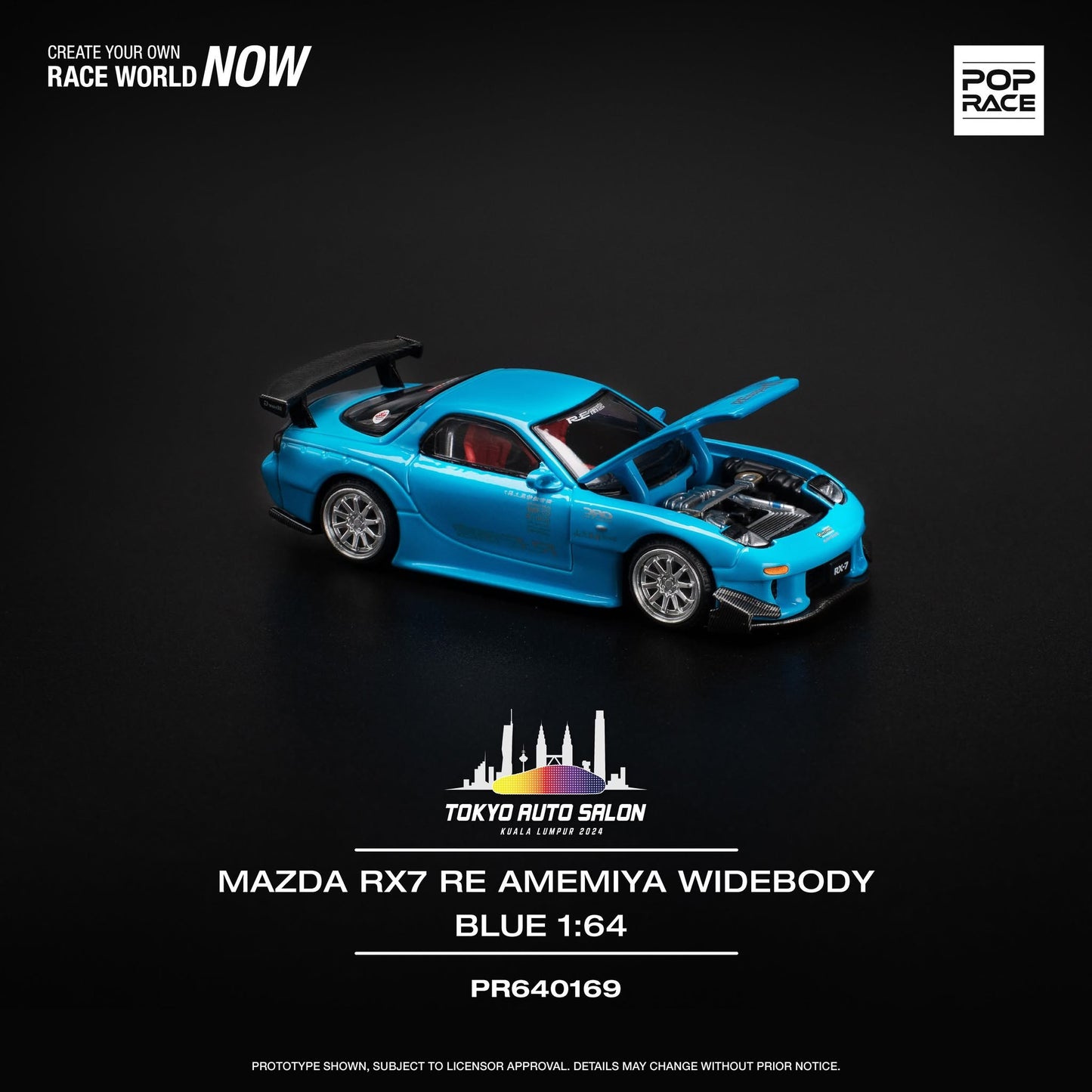 Pop Race Mazda RX7 RE-Amemiya Widebody TASKL 2024 PR640169 1/64 Diecast