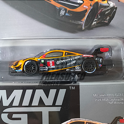 Mini GT McLaren 720S GT3 Evo Pfaff Motorsports 2024 IMSA Daytona 24 Hrs Blister Packaging MGT00984 1/64 Diecast