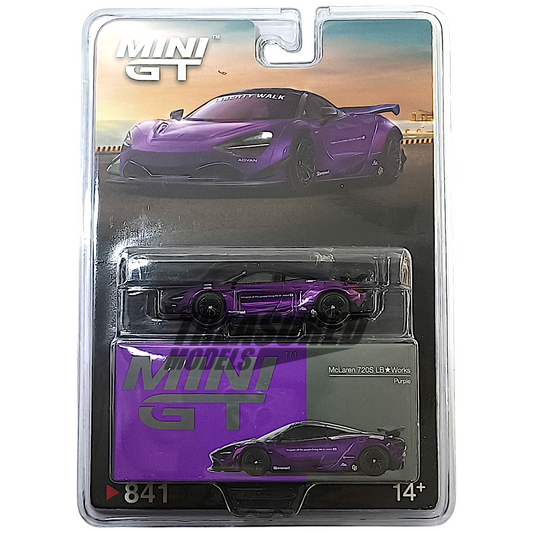 Mini GT McLaren 720S LB★Works Purple Blister Packaging MGT00841BL 1/64 Diecast