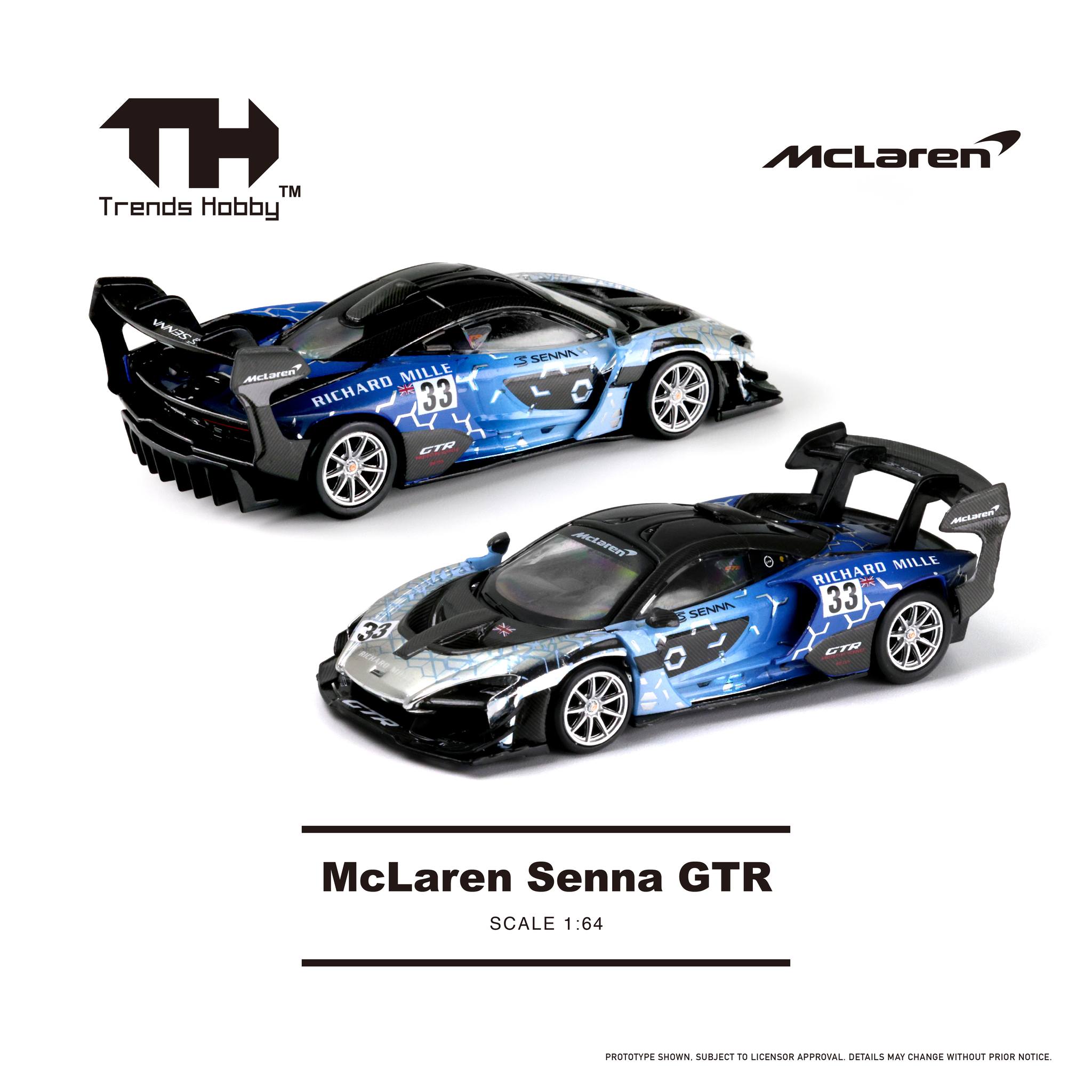 Trends Hobby McLaren Senna GTR Blue HEC2025 1/64 Diecast