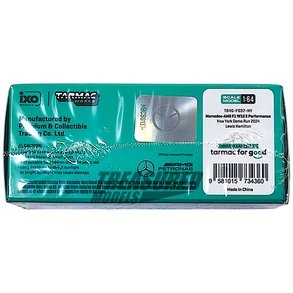 Tarmac Works Mercedes-AMG F1 W12 E Performance New York Demo Run 2024 Lewis Hamilton T64G-F037-NY 1/64 Diecast