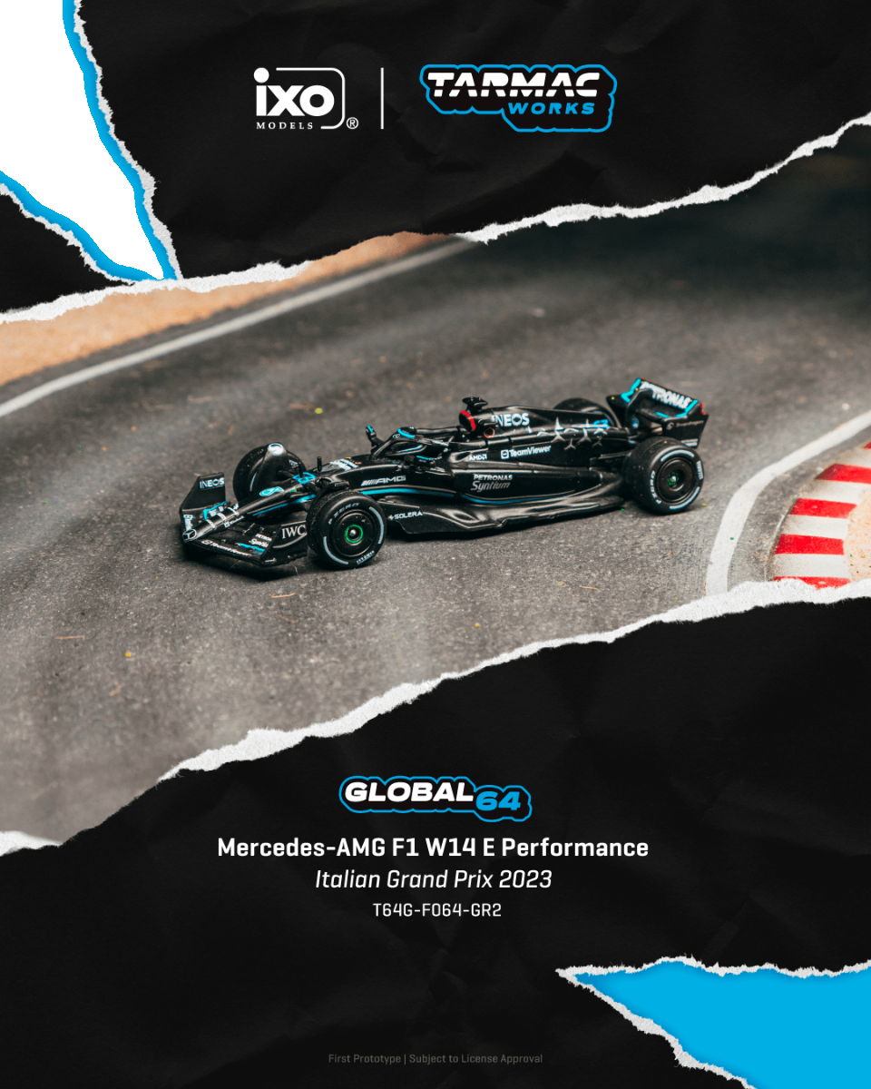 Tarmac Works Mercedes-AMG F1 W14 E Performance Italian Grand Prix 2023 George Russell 63 T64G-F064-GR2 1/64 Diecast