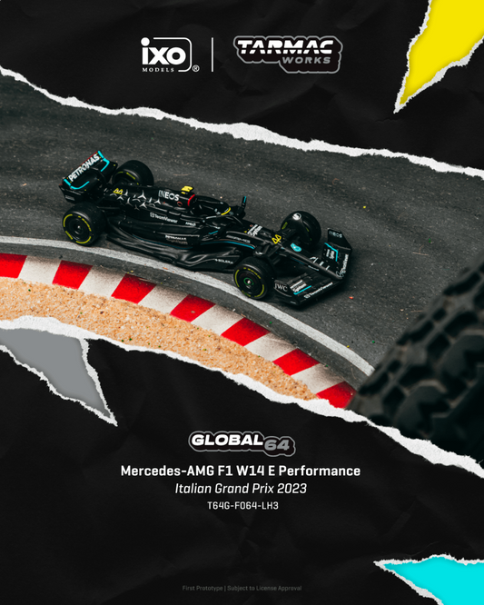 Tarmac Works Mercedes-AMG F1 W14 E Performance Italian Grand Prix 2023 #44 Lewis Hamilton T64G-F064-LH3 1/64 Diecast