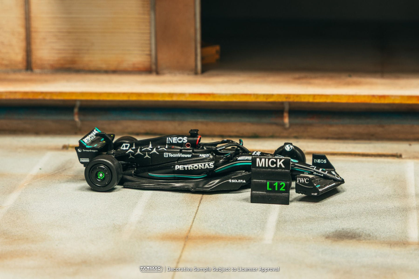 Tarmac Works Mercedes-AMG F1 W14 E Performance Spanish Grand Prix Tyre Testing 2023 Mick Schumacher 1/64 Diecast