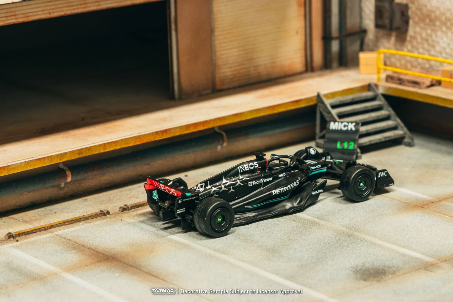 Tarmac Works Mercedes-AMG F1 W14 E Performance Spanish Grand Prix Tyre Testing 2023 Mick Schumacher 1/64 Diecast
