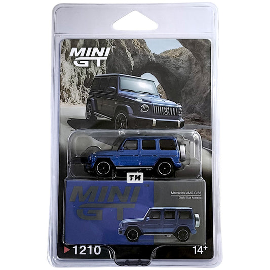 MINI GT Mercedes-AMG G 63 Dark Blue Metallic Blister Packaging MGT01210-BL 1/64 Diecast