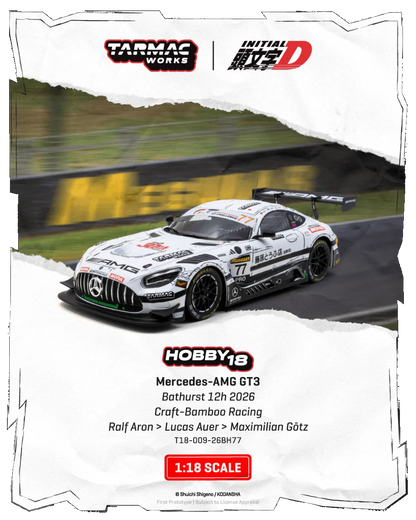 [Pre-Order] Tarmac Works Mercedes-AMG GT3 Bathurst 12h 2026 Craft-Bamboo Racing Ralf Aron - Lucas Auer - Maximilian Götz T18-009-26BH77 1/64 Diecast