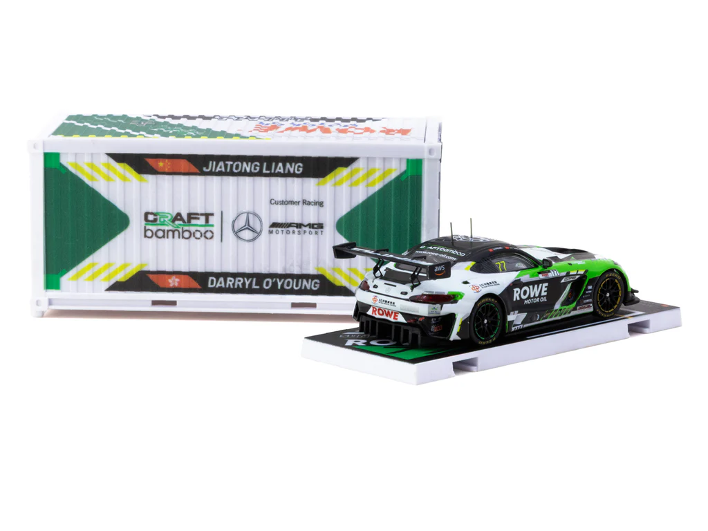 Tarmac Works Mercedes-AMG GT3 GT World Challenge Asia 2025 - Beijing Season Finale Craft-Bamboo Racing #77 with Container - Craft-Bamboo Racing Special Edition 1/64 Diecast