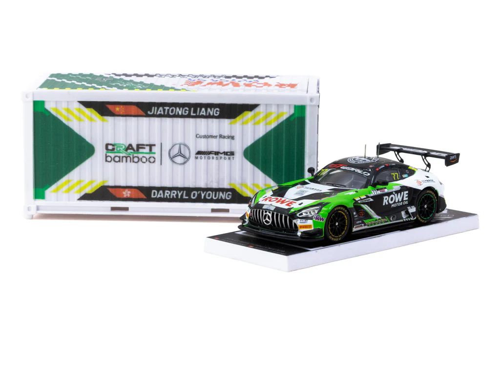Tarmac Works Mercedes-AMG GT3 GT World Challenge Asia 2025 - Beijing Season Finale Craft-Bamboo Racing #77 with Container - Craft-Bamboo Racing Special Edition 1/64 Diecast