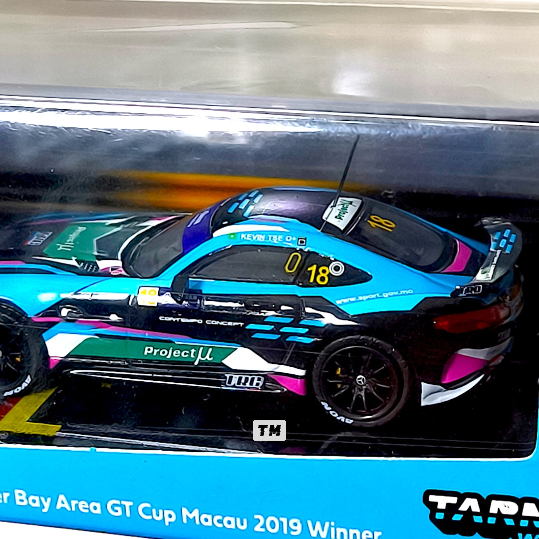 Tarmac Works Mercedes-AMG GT4 Greater Bay Area GT Cup Macau 2019 Winner Kevin Tse T64-006-19MGP18 1/64 Diecast