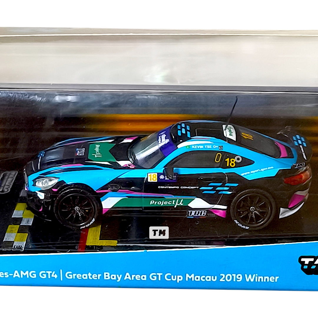 Tarmac Works Mercedes-AMG GT4 Greater Bay Area GT Cup Macau 2019 Winner Kevin Tse T64-006-19MGP18 1/64 Diecast