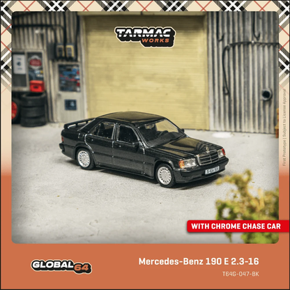 Tarmac Works Mercedes-Benz 190 E 2.3-16 Blue-Black metallic 1/64 Diecast